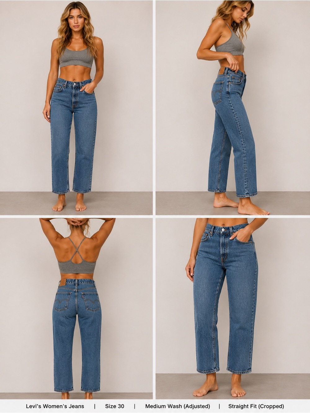 Levi's Women's Medium Blue Straight-Leg Jeans